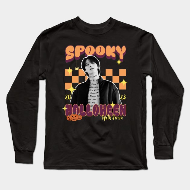 Spooky Halloween With Jimin BTS Long Sleeve T-Shirt by wennstore